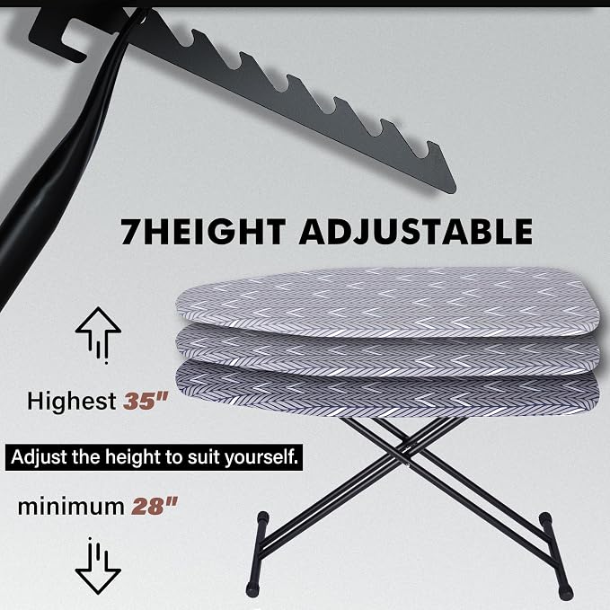 veiox Ironing Board Full Size,Extra-Wide Ironing Area 47''x16'' Durable | Sturdy durable structure·Ergonomic height adjustment·Space-saving fold·Premium long-lasting materials·Large 47x16 surface