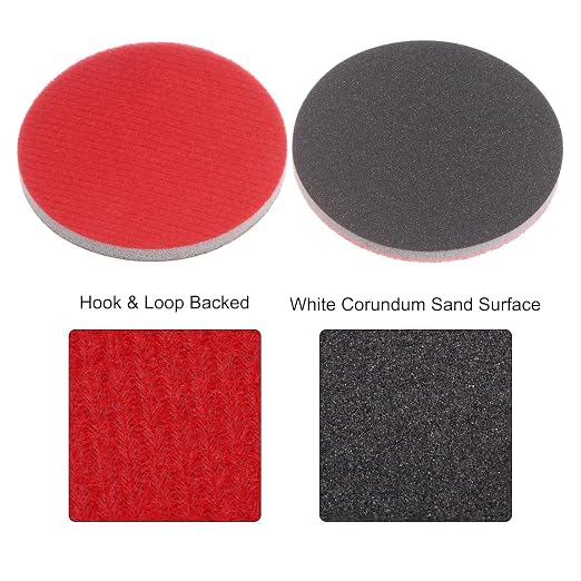 uxcell 100pcs 600 Grit Sanding Sponge 3 Inch Hook and Loop Sponge Sanding Disc Wet/Dry for Car Wood Drywall Metal