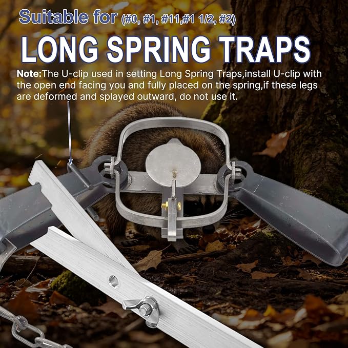 Body Grip and Long Spring Trap Setting Tool - 17" Spring Compression Setter Tongs with Adjustable Pivot for #110 - #220 Bodygrip, #0 - #2, #11 Longspring (B)