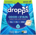 Dropps Odor & Stain Laundry Detergent Pods, Crisp Breeze (64 Count) - Powerful Laundry Pods | Complete Clean Laundry Soap | Fights Odors & Stains | Clean Ingredients | Plastic Free Packaging
