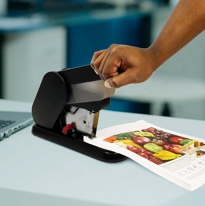 Better Office Products Heavy Duty Modern Stapler, Effortless Lever, 190 Sheet Capacity, 2,000 Heavy Duty Staples Included, Desk Stapler, Large Commercial Office Stapler (Black)