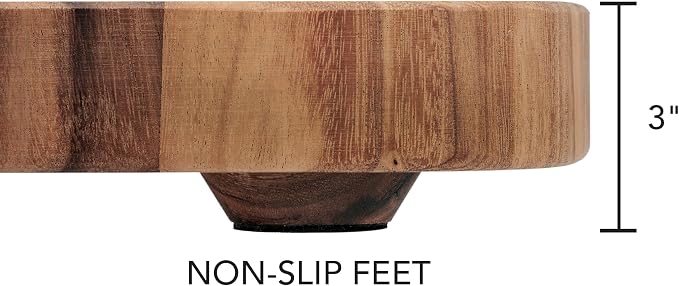 Ironwood Acacia Wood Cutting Board With Juice Channel, Carolina Prep Board | Large 18" x 18" x 3" Cutting Board | Beautiful Acacia Wood End Grain Construction | 3 Inch Thick Butcher Block Cutting Board