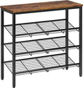 Nunsino Shoe Rack for Closet,4 Tier Shoe Organizer for Entryway,Shoe Shelf with Storage Shelves and Spacious Top,Max Holds 16 of Shoes,Rustic Brown