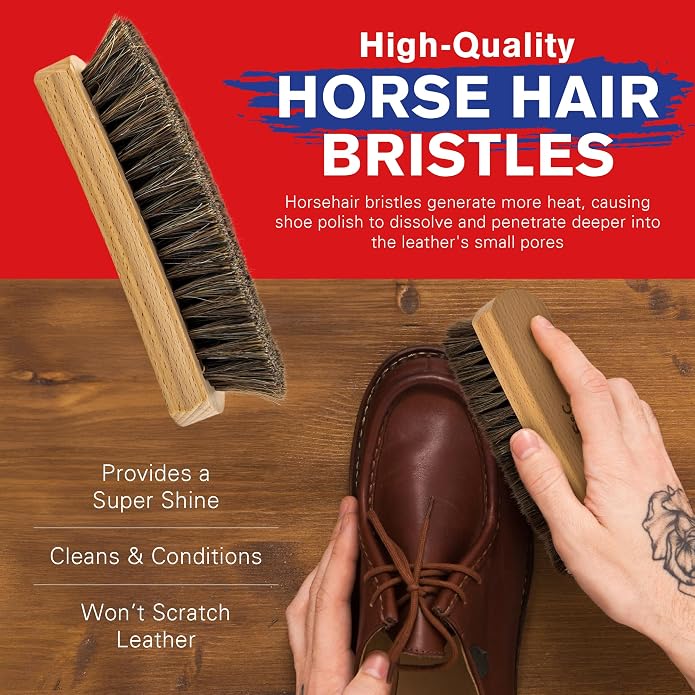 Stone and Clark 11 PC Shoe Shine Kit - Premium Shoe Polish Kit for Shoes - Black, Brown & Neutral Shoe Creams with Brushes, Laces, Buffing Cloth, Shoe Horn & More - Travel Essentials Shoe Care Kit