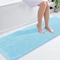 OLANLY Bathroom Runner Rugs 59x20, Soft Absorbent Chenille Bath Rugs, Rubber Backing Quick Dry, Machine Washable Long Bath Mats for Bathroom Floor, Tub and Shower, Home Decor Accessories, Sky Blue