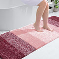 OLANLY Bathroom Runner Rugs Mat 70x24, Extra Soft Absorbent Microfiber Bath Rugs, Rubber Backing, Quick Dry, Washable Long Bath Mats for Bathroom Floor, Tub and Shower, Home Decor Accessories, Red