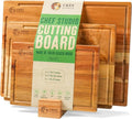 Acacia Wood Cutting Board (Set of 3) – Wooden Cutting Boards for Kitchen, Chopping and Serving, Non Plastic Bamboo Alternative, Hostess Gifts for Christmas, Thanksgiving, New Year