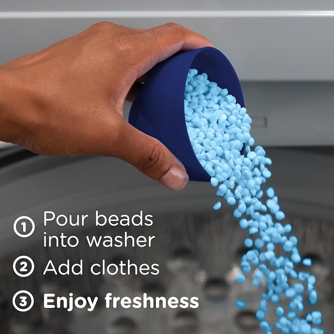 Downy Balance In-Wash Laundry Scent Booster Beads, Crisp Rain and Blue Eucalyptus scent, 24 oz, laundry scent beads, Long-lasting Freshness