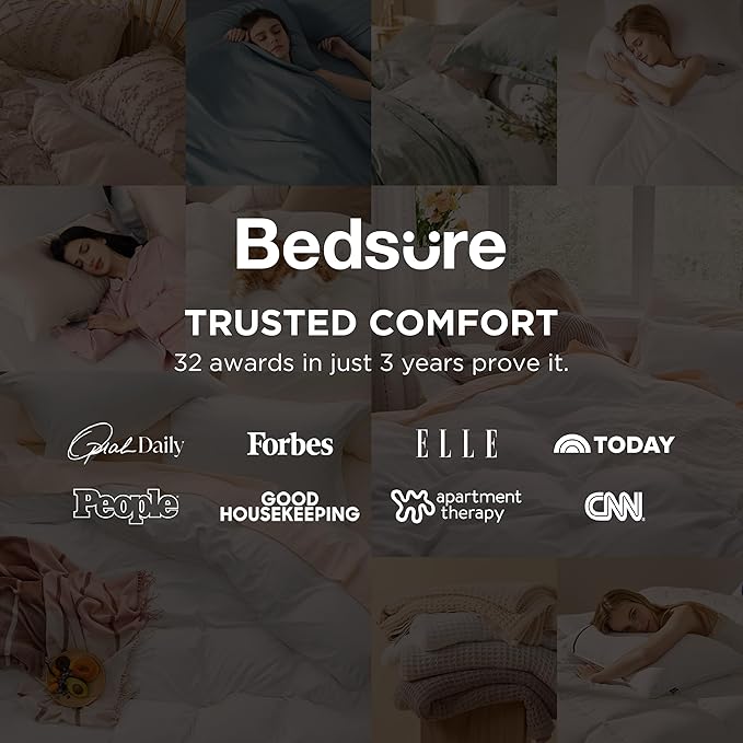 Bedsure Baby Blue Duvet Cover Queen Size - 3 Pieces Prewashed Cotton-Like Polyester Extra Soft Bedding Set, Includes 1 Duvet Cover 90x90 Inches with Zipper Closure & 2 Pillow Shams, No Comforter
