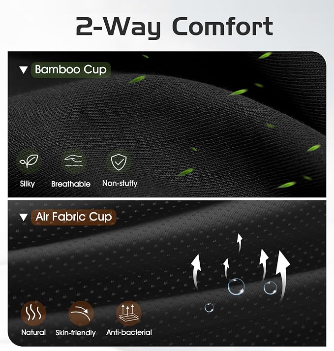 Bluetooth Sleep Mask with 2 Removable 3D Contoured Cup, Bamboo Cotton Bluetooth Sleep Headphones for Side Sleepers with Timming Setting, Blackout Eye Mask for Travel Meditation Men Women