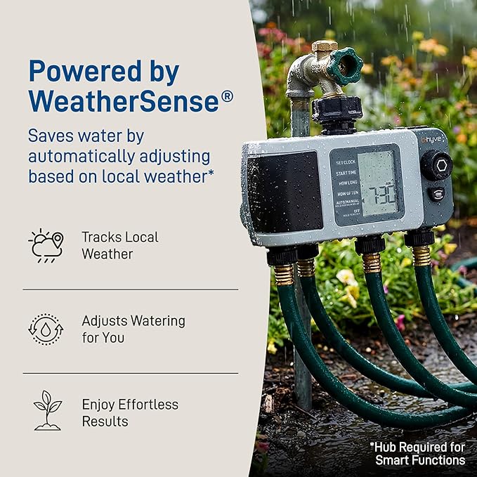 Orbit B-hyve XD 4-Port Smart Hose Watering Timer - App Controlled - Smart WeatherSense - Bluetooth Sprinkler Timer with Remote Control - Multi Outlet Yard Irrigation System - 24634