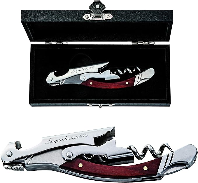 Laguiole Style de Vie Corkscrew, Bottle Opener with Foil Cutter, Rosewood