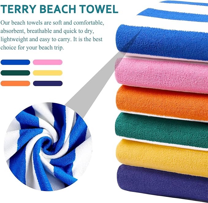 6 Packs Extra Large Oversized Beach Towel Bath Towel 72*40 Set Bathroom Sheets Bulk Quick Dry Soft Absorbent Thick Xl Big Giant Microfiber Terry Blanket Clearance Turkish Toallas De Playa NOT Cotton
