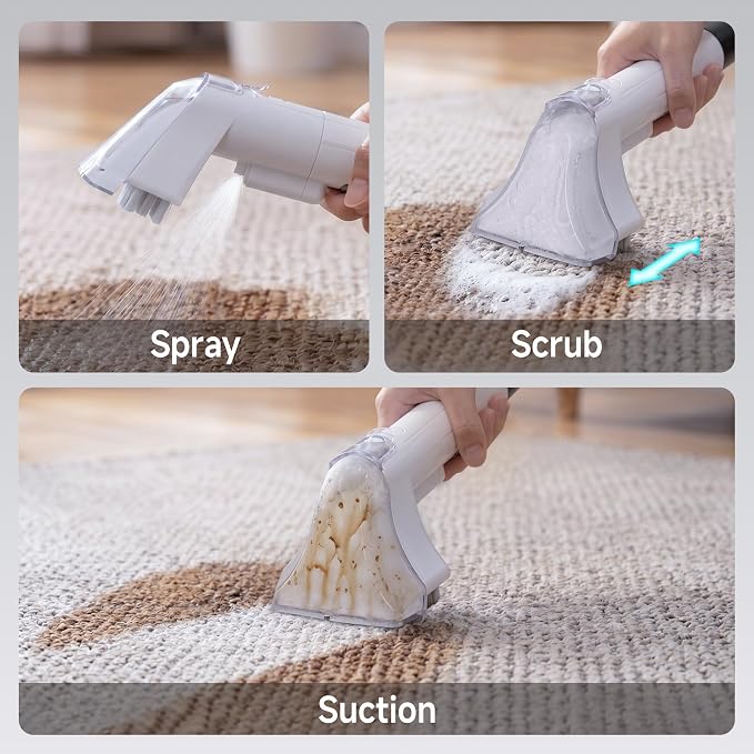 WECLEAN C1 Portable Extractor for Couch and Carpet Cleaner Upholstery Cleaner with Deep Cleaning Solution