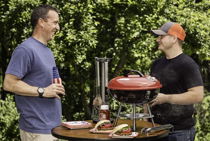 Cuisinart Charcoal Grill, Portable Tabletop Design, Locking Lid, 14"