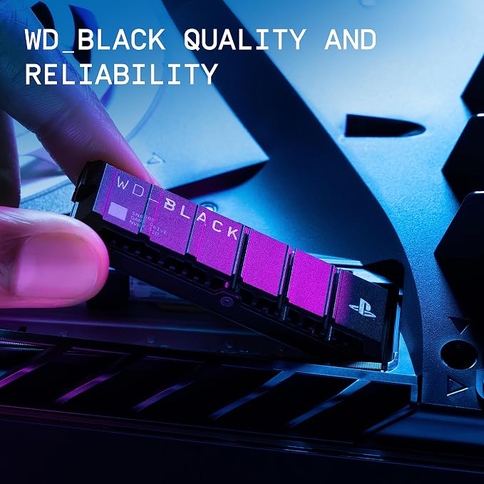 WD_BLACK 4TB SN850P NVMe M.2 SSD Officially Licensed Storage Expansion for PS5 Consoles, up to 7,300MB/s, with heatsink - WDBBYV0040BNC-WRSN,Black