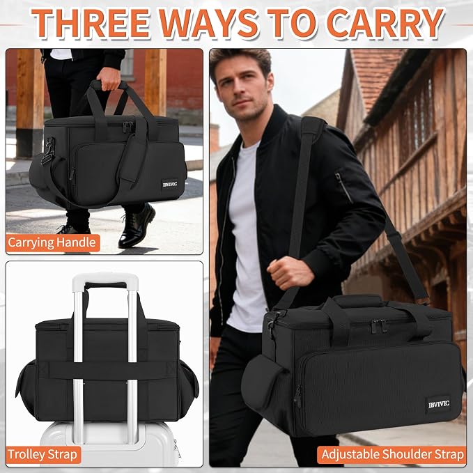 IBVIVIC DJ Cable File Bag With Adjustable Dividers, Dj Gig Bag for Cables, Cords, DJ Gear, Sound Instrument and Accessories, Cable Organizer Bag 16L x 11W x 12H inch