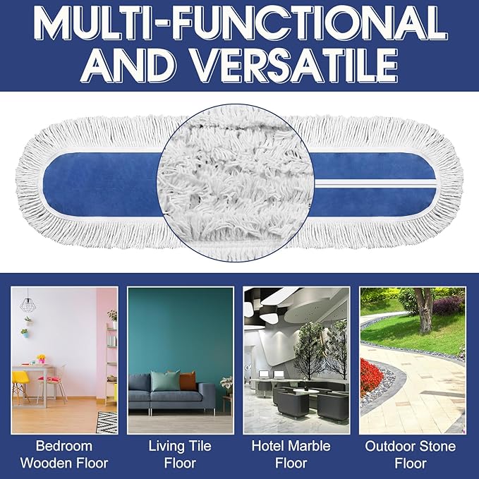 10 Pack 36 Commercial Dust Mop Replacement Heads Reusable Washable Cotton Dusting Pads Compatible with Industrial Dust Mop for Commercial Floor Cleaning and Janitorial Supplies Gym Office