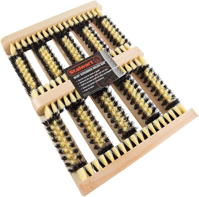 Stalwart M150092 2.9 lbs Boot & Shoe Cleaner Scrubber Brush Scraper Mat