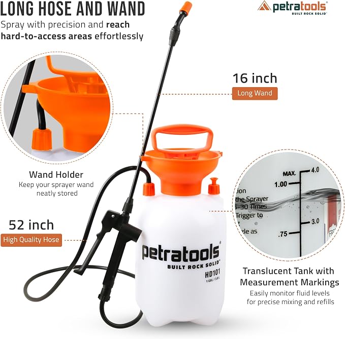 PetraTools Landscaping Bundle: Rock Glue Max 32 oz & 1-Gallon Pump Sprayer for Secure and Easy Application