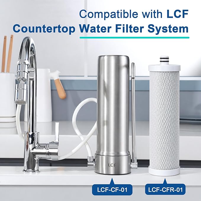 LCF Replacement Filter, Compatible with LCF-CF-01, Waterdrop Filter Replacement for WD-CTF-01 & WD-CTF-02 Systems, Replaces WD-CFF-01, 6-Stage, 𝐒𝐢𝐥𝐯𝐞𝐫 𝐈𝐨𝐧𝐬 Enhanced, 16,000 Gallons, 2-Pack
