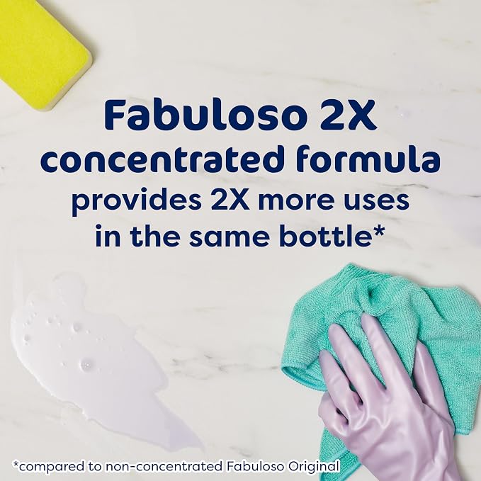 Fabuloso Multi-Purpose Cleaner 2X Concentrated, Refreshing Lemon- 56 fl oz(Pack of 6)