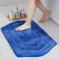 COSY HOMEER Extra Thick Bath Linen Sets Rugs for Bathroom - Anti-Slip Bath Mats Soft Plush Yarn Shaggy 100% Strong Polyester Bedroom Water Absorbent(Blue,20x32 - Inches)