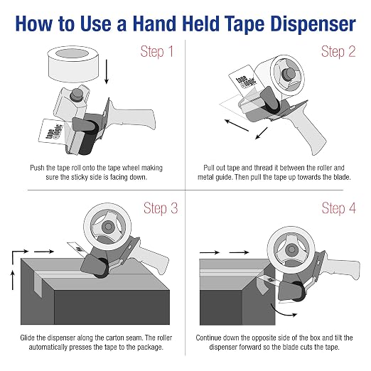 Aviditi Tape Logic 2 Inch Deluxe Packing Tape Dispenser Gun, for Packing, Shipping, Moving and Warehouse Use (1 Dispenser)