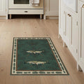 3'x5' Washable Area Rug Bass Vintage Lake Cabin Angler Lure Tackle Motif Fish Fishing Refined Structured Stain Resistant Flatwoven for Entryway, Kitchen, Mudroom