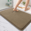 OLANLY Thick Memory Foam Bathroom Rugs 36x24, Soft Absorbent Bath Mat, Tan | Quick Dry Bath Mat Rugs, Non-Slip Mats, Machine Washable Carpet for Bathroom Floor, Tub and Shower, Home Decor Accessories