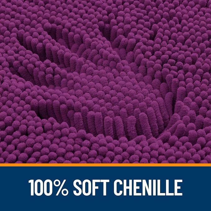 OLANLY Large Bathroom Rugs 50x30, Extra Soft Absorbent Chenille Bath Rugs, Rubber Backing Quick Dry, Machine Washable Bath Mats for Bathroom Floor, Tub and Shower, Home Decor Accessories, Purple