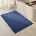 Triohero Large Bathroom Rugs Non Slip Washable Bath Rugs Super Absorbent Bathroom Rug Thin Quick Dry Low Pile Bath Mats, Navy Blue 36"x48"