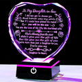 Arikyrist Mothers Day Daughter in Law Gifts Heart Crystal Keepsake with Colorful LED Light Base Daughter in Law Gifts from Mother in Law on Birthday Christmas Wedding Anniversary