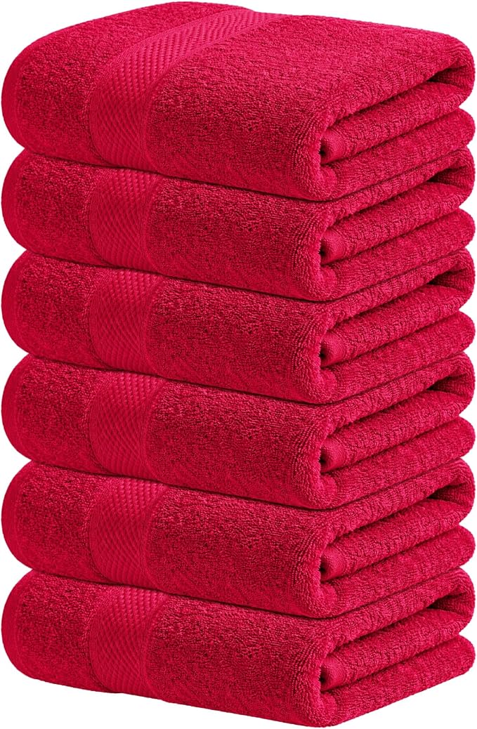 Infinitee Xclusives 100% Cotton Hand Towels for Bathroom - Set of 6 | Ultra Soft, Absorbent & Quick-Drying |16x28 inches| Luxury Hand Towel Set |600 GSM| Gym, Shower, Spa & Hotel Use