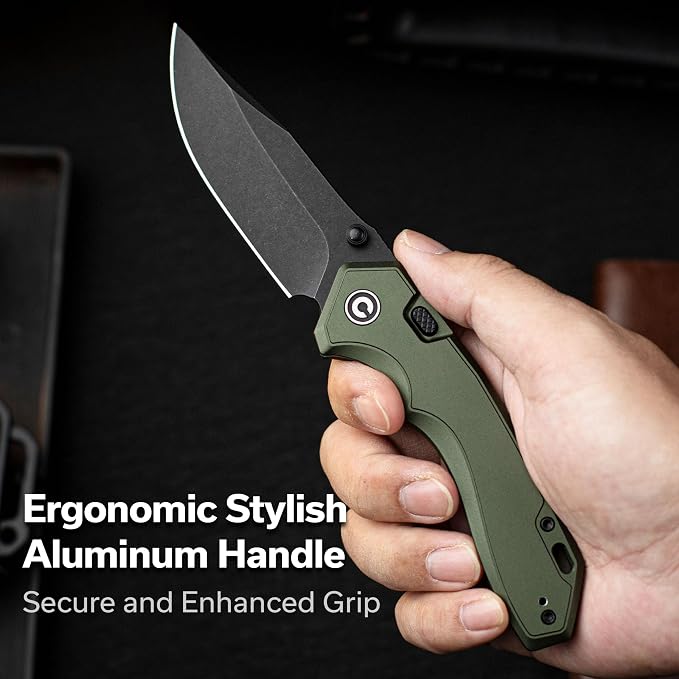CIVIVI Elite Brova Folding Pocket Knife, 3.41" S35VN Blade, Top Liner Lock | Ergonomic Stylish Aluminum Handle, Reversible Clip, EDC Knife CE25093-3