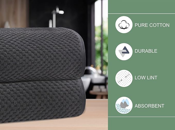 COTTON CRAFT Euro Spa Waffle Weave Bath Sheets - Set of 2 Grey Towel Sheets | Pure 100% Ringspun Cotton Oversized Luxurious Towel Set - Soft Plush Super Absorbent Low Lint Quick Dry - 35 x 70 inches