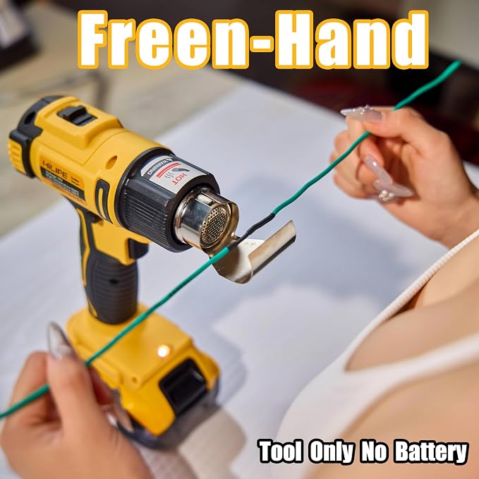 Cordless Heat Gun for DeWALT 20v Battery(Not included Battery) | Heat Gun with LCD Digital Display,2-Temp Setting Max 1022°F(550°C),Hot Air Gun for Shrink Wrapping, Tube Bending(No Battery)
