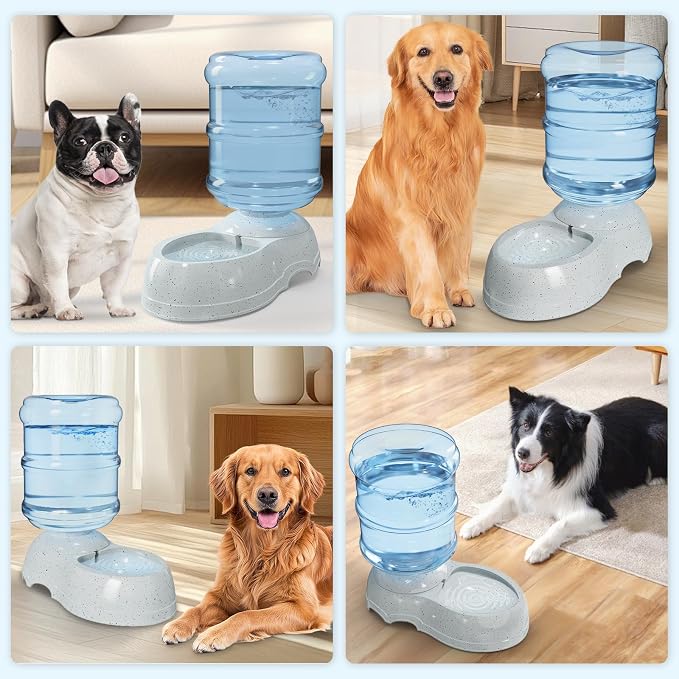 Kenond 3 Gallon Dog Feeder and Water Dispenser, Gravity Food Dispenser | Wide Mouth, Easy to Clean/ Gravity Filled/ Large Capacity/ Multi Pet Home