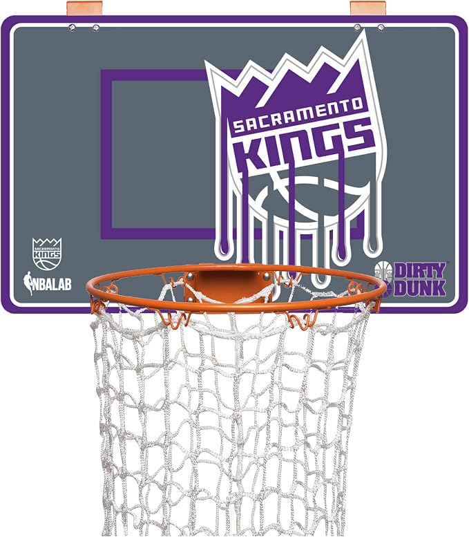 The Dirty Dunk Basketball Hoop Laundry Hamper - Sacramento Kings, NBA, Grey/Purple