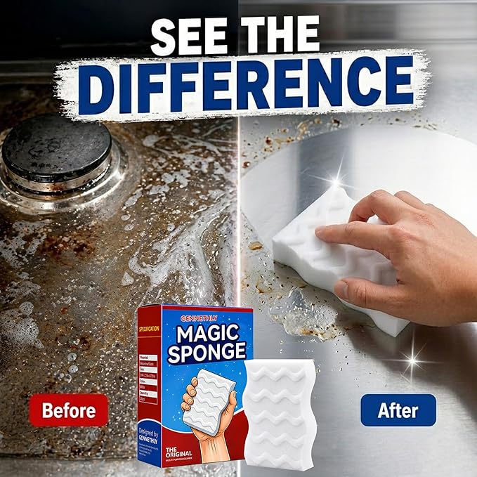 3X Density Magic Sponge Eraser, 20 Pack Melamine Sponge Cleaning Eraser Bulk, White Foam Magic Clean, Household Cleaning Sponges mr for Kitchen, Bathroom, Bathtub, Sink, Shoes & Wall Cleaner