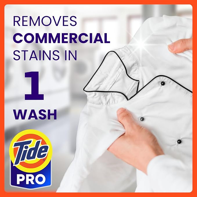 Tide PRO Laundry Detergent Liquid Bulk, Removes Hotel, Restaurant, and Healthcare Stains in One Wash, Commercial Use, 129 loads, 170 fl oz (Case of 4)