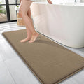 OLANLY Memory Foam Bathroom Runner Rug 47x17, Absorbent Long Bath Mat, Tan | Soft Quick Dry Bath Mat Rugs, Non-Slip, Machine Washable Mat for Bathroom Floor, Tub and Shower, Home Decor Accessories