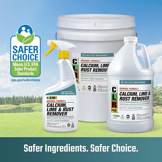 CLR PRO Calcium, Lime and Rust Remover, 1 Gallon Bottle (Pack of 2)