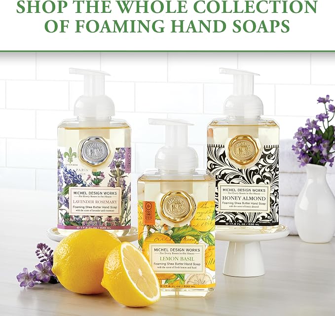 Michel Design Works Foaming Hand Soap, Lemon Basil, 3-Pack, 17.8 Fl oz Each