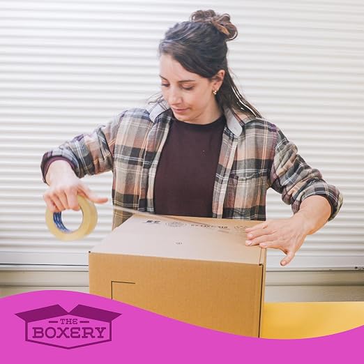 The Boxery 2" x 110 Yards Clear Packing Tape – 36 Roll Carton – Warehouse Grade Adhesive for Shipping, Moving & Packaging – Standard Strength 1.85 Mil Box Sealing Tape