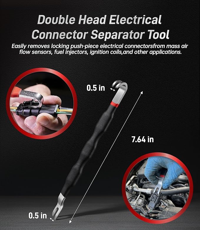 7PCS Electrical Disconnect Pliers & Fuel Line Disconnect Tool Set, Automotive Electrical Terminal Connector Separator Removal Tool Kit for Car Wiring & Fuel Line Connector Pliers