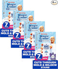 Mr. Clean Magic Eraser Sponge, Bathroom, Shower & Tub Cleaner, Soap Scum Remover, Bathroom Cleaning Supplies, Dawn Cleaning Power with Febreze Lavender Scent, 2 in 1 Bath, 7ct (Pack of 4)