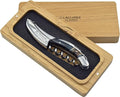 Laguiole En Aubrac Sommelier Waiter's Corkscrew, Stabilized Blue Poplar Burl Handle, Wine Opener With Foil Cutter & Bottle Opener, Polished Bolster