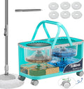 2026 Upgraded Easy-Use Spin Mop for Cleaner, Clean & Dirty Water Separation Mop Bucket for Pet & Family Homes,360° Swivel Wheels, Safe for Hardwood & Tile, Adjustable Handle,6 Reusable Mop Heads