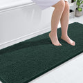 OLANLY Bathroom Runner Rugs 70x24, Soft Absorbent Chenille Bath Rugs, Rubber Backing Quick Dry, Machine Washable Long Bath Mats for Bathroom, Tub and Shower, Home Decor Accessories, Blackish Green